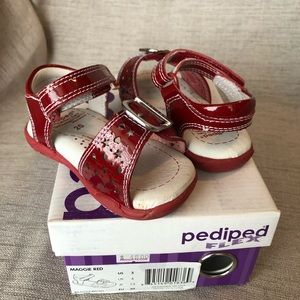 Red pediped sandals (like new!)